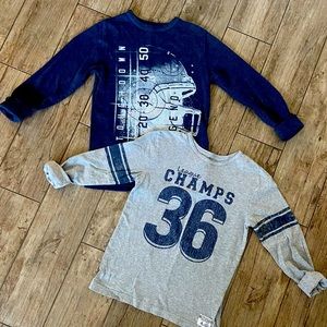 Bundle of 2 The Place Football Graphic Long Sleeve Thermal & Baseball T-shirt